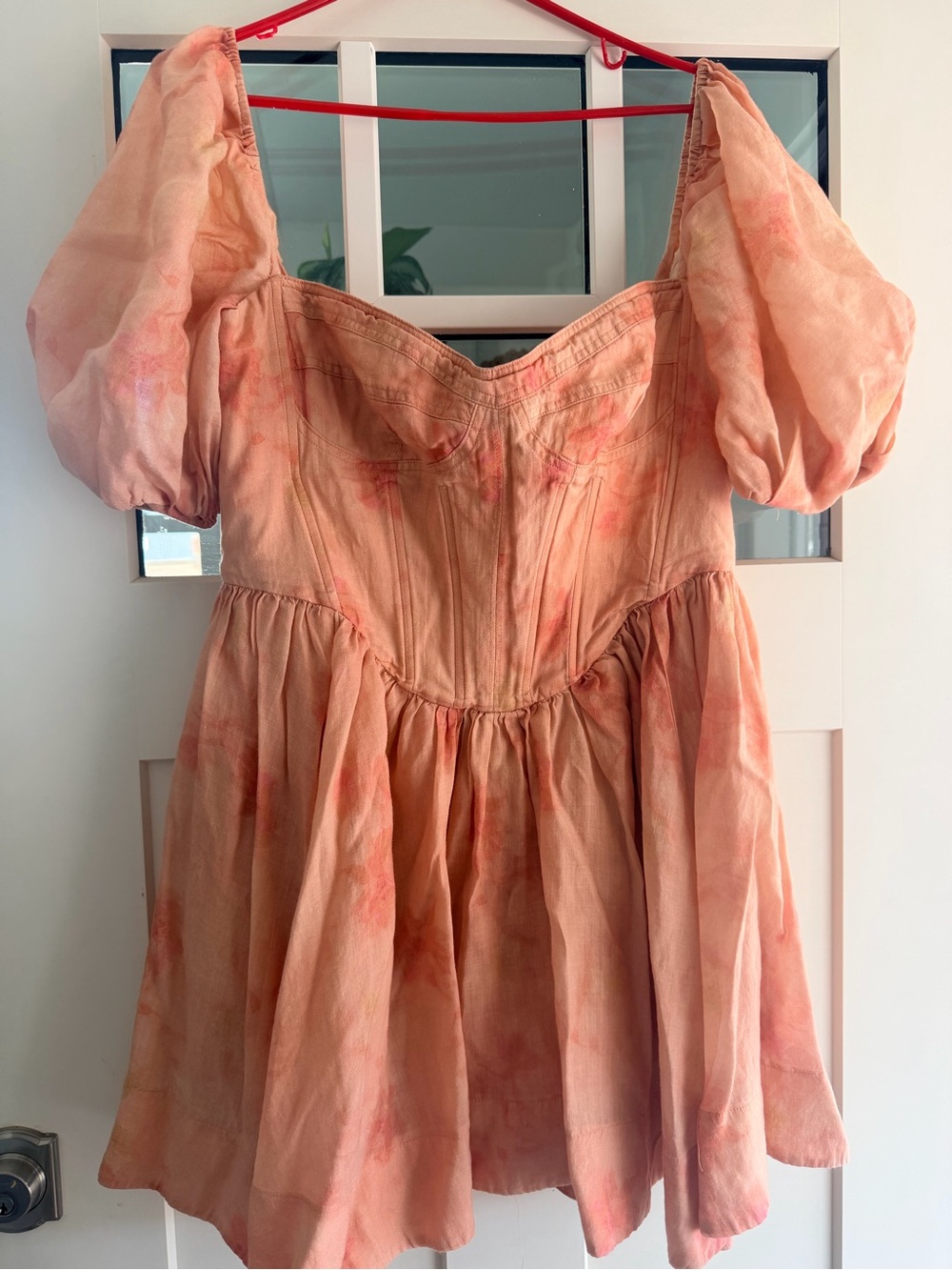 Bardot Peach Bell Sleeve Dress